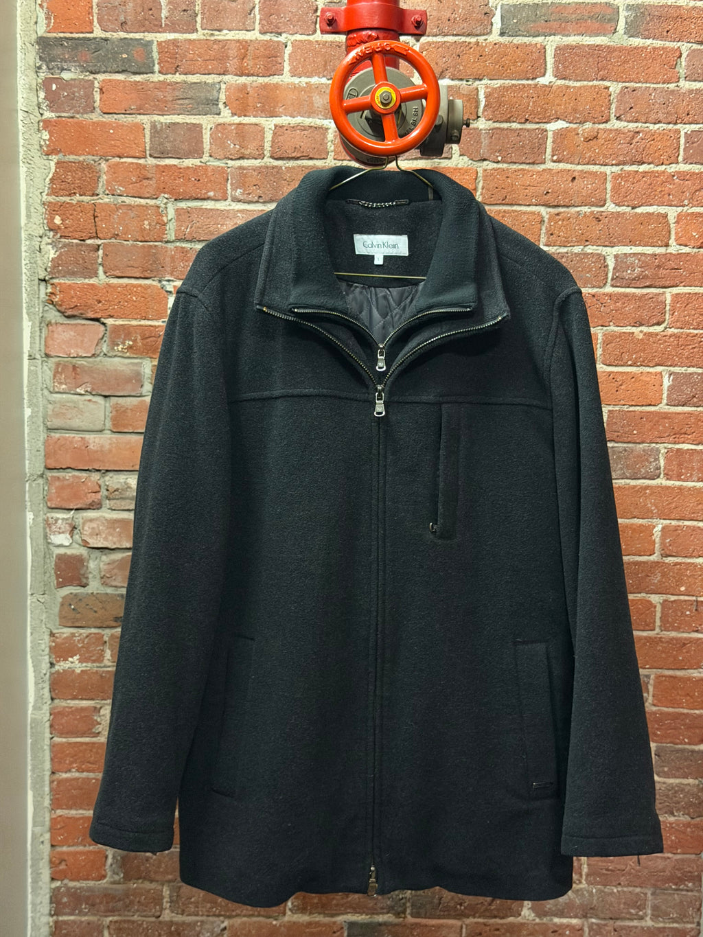 Men’s Black Wool-blend Calvin Klein Winter jacket Size Large